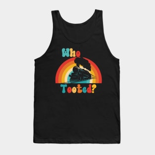 Retro funny who tooted train t-shirt Tank Top